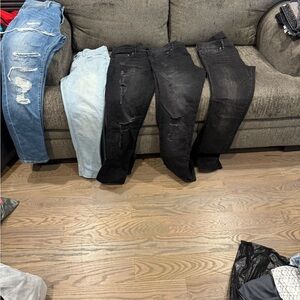 H&M Men's Skinny Jeans in Black and Light Blue